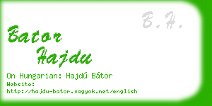 bator hajdu business card